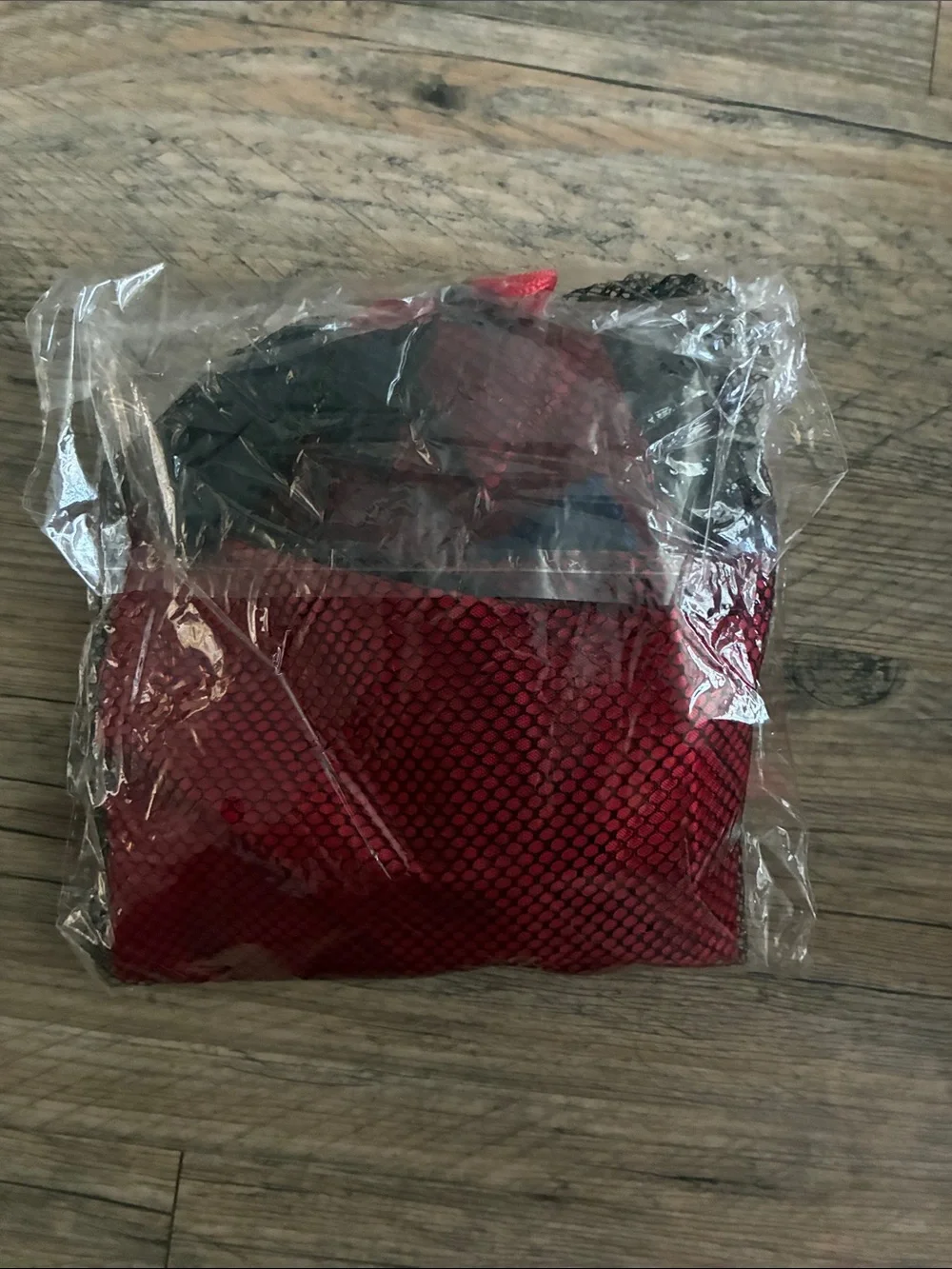 Red and Black Mesh Storage Bag